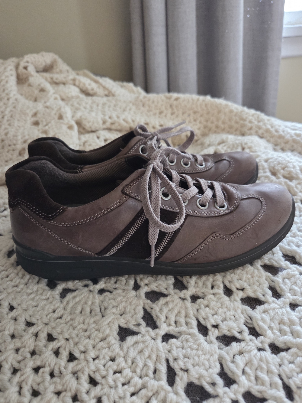 Ecco Women's Lace-Up Sneakers in Brown and Dark Brown